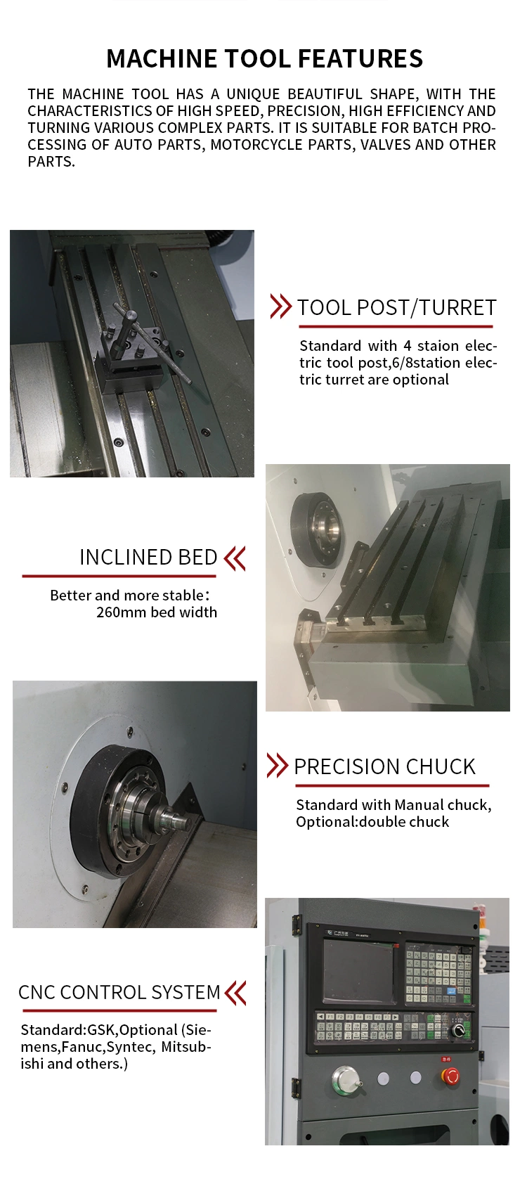 Gd46 High Precision High Quality CNC Lathe Machine Multi-Function